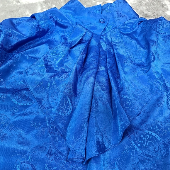 Vintage Ruffle Front Shoulder Pad Button Back 7/8 - Picture 6 of 12